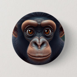 Schattige Crazy Funny Chimpansee Anime Portret Ronde Button 5,7 Cm