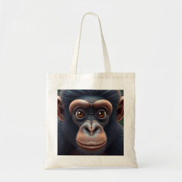 Schattige Crazy Funny Chimpansee Anime Portret Tote Bag