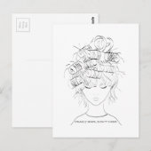 Schattige Crazy Hair Briefkaart (Voorkant / Achterkant)