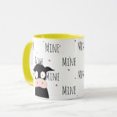 Schattige Crazy Over Mooo "Mine" Grappige Koe Love Mok (Voorkant links)