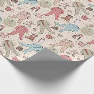 Schattige Cream Baby's Eerste Kerstdag Gepersonali Cadeaupapier