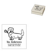 Schattige Cream Lang Dachshund Retouradres Rubberstempel (Gestempeld)