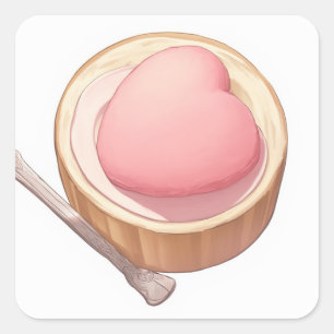 Schattige creatief ontwerp vierkante sticker