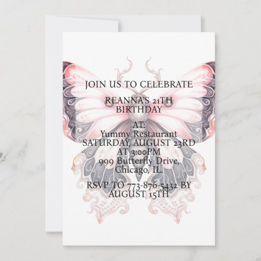 Schattige Creatief Vlinderkunst Verjaardagsfeest Kaart (Voorkant)