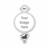 Schattige Crested Puffin Cartoon zwemmen Sticker (Voorkant)