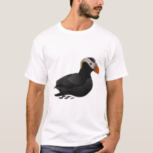 Schattige Crested Puffin Cartoon zwemmen T-shirt