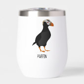 Schattige Crested Puffin Standing Cartoon (Voorkant)