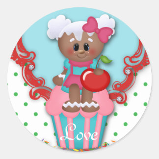 Schattige Cupcake Bakkerij Liefde Baby shower Kind Ronde Sticker