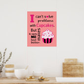 Schattige Cupcake citaat, Geluk Poster (Keuken)