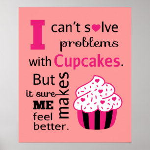Schattige Cupcake citaat, Geluk Poster