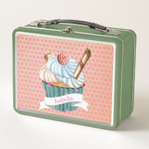 Schattige  cupcake Metal Lunchbox