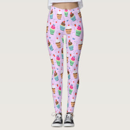 Schattige cupcake patroonzoet dessert leggings