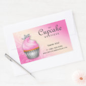 Schattige Cupcake Verjaardag Sticker Kroon Roze (Envelop)