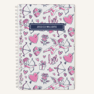 Schattige Cupid Boog Pijl Hart Doodle Vintage Lief Notitieboek