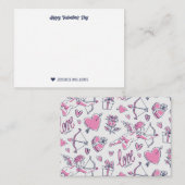 Schattige Cupid Boog Pijl Hart Patroon Valentijnsd Notitiekaartje (Voorkant / Achterkant)