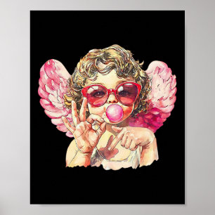 Schattige Cupido 67 Trend Bubblegum Roze Valentijn Poster