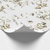 Schattige  Cupido Angels Floral Beige Cadeaupapier (Hoek)