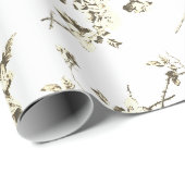 Schattige  Cupido Angels Floral Beige Cadeaupapier (Rol Hoek)