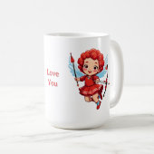 Schattige Cupido Met Boog En Pijl Koffiemok (Voorkant rechts)