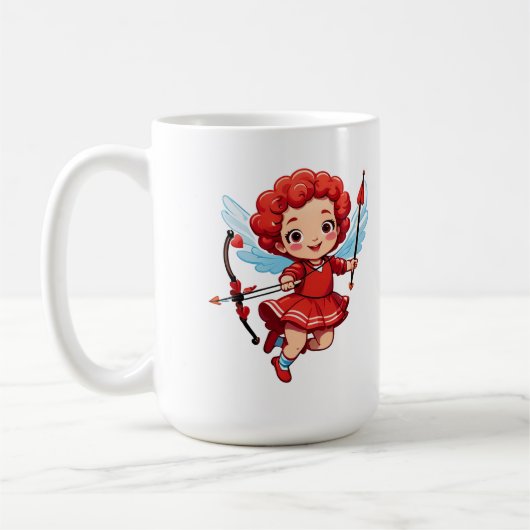Schattige Cupido Met Boog En Pijl Koffiemok (Links)