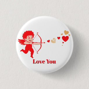 Schattige Cupido Met Boog En Pijl Ronde Button 3,2 Cm