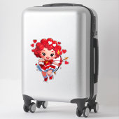Schattige Cupido Met Boog En Pijl Sticker (Koffer)