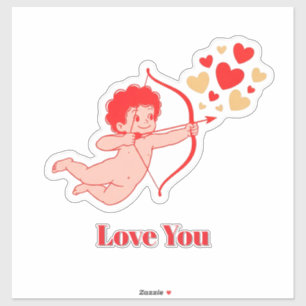 Schattige Cupido Met Boog En Pijl Sticker
