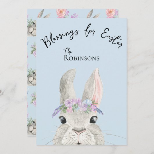 Schattige Curious Rabbit Roze Lila Bloemenkroon Pa (Voorkant / Achterkant)