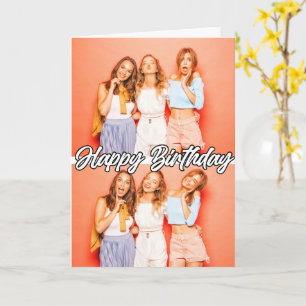 Schattige Custom 2-foto's Sjabloon Happy Birthday