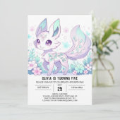 Schattige Custom Fox digitale verjaardag Kaart (Staand voorkant)