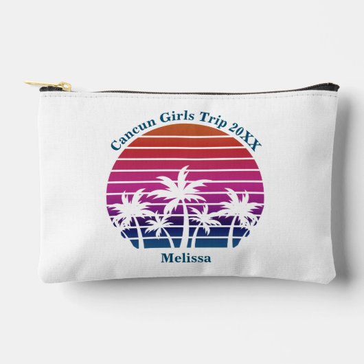 Schattige Custom Meisjes Strandtrip Roze Palmboom Etui (Voorkant)