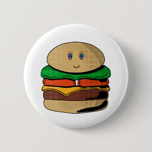 Schattige Cute Burger Hamburger Kawaii Ronde Button 5,7 Cm