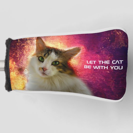 Schattige Cute Calico Cat Golfheadcover (Voorkant)