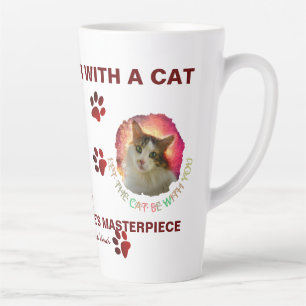 Schattige Cute Calico Cat Latte Mok