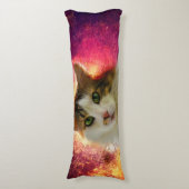 Schattige Cute Calico Cat Lichaamskussen (Voorkant Verticaal)