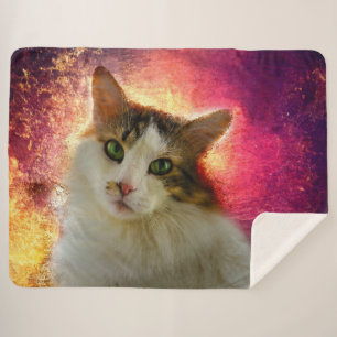 Schattige Cute Calico Cat Sherpa Deken