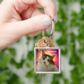 Schattige Cute Calico Cat Sleutelhanger (Hand)