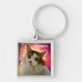Schattige Cute Calico Cat Sleutelhanger (Voorkant)