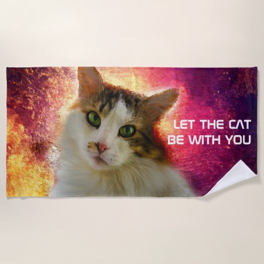 Schattige Cute Calico Cat Strandlaken (Voorkant)