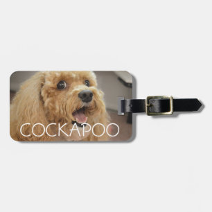 Schattige Cute Cockapoo-hond Lacht Persoonlijk Bagagelabel