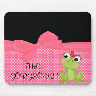 Schattige Cute Frog op Polka Dots-Hallo Pradeloos Muismat