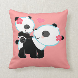 Schattige Cute Pink Panda Beer Love Sierkussennen Kussen