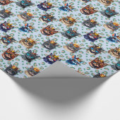 Schattige Cute Royal Cats die Pattern herhalen Cadeaupapier (Hoek)