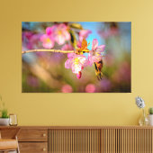 Schattige Cute Sakura Flowers op lente-zondag Canvas Afdruk (Insitu (Woonkamer))