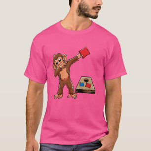 Schattige Dabbing Aap Cornhole Jongens Verjaardag T-shirt