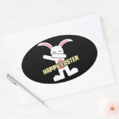 Schattige Dabbing Bunny Happy Easter Ovale Sticker (Envelop)