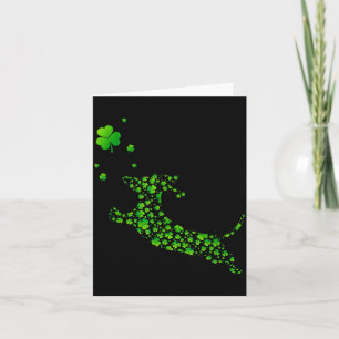 Schattige dachshond met Ierse klaver St. Patrick Kaart