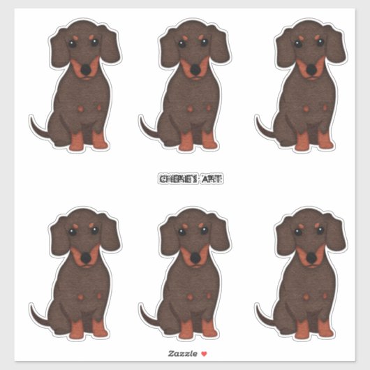 Schattige Dachshund Dogs Felt Style Sticker (Vel)