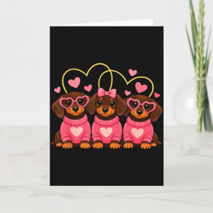 Schattige Dachshund Hond Valentijn Romantische Lie Kaart