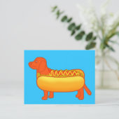 Schattige Dachshund Hot Dog Briefkaart (Staand voorkant)